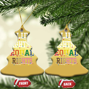 Funny Feminist LGBT Xmas Christmas Ornament Holiday Lights And Equal Rights Led Lights TS11 Christmas Tree Gold Print Your Wear