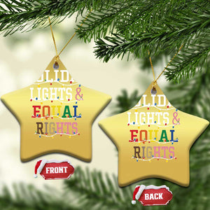 Funny Feminist LGBT Xmas Christmas Ornament Holiday Lights And Equal Rights Led Lights TS11 Star Gold Print Your Wear