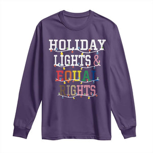 Funny Feminist LGBT Christmas Long Sleeve Shirt Holiday Lights And Equal Rights Led Lights TS11 Purple Print Your Wear