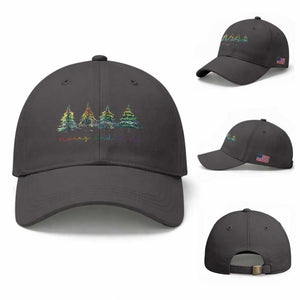 Funny Christmas LGBT Baseball Cap Merry And Pride Rainbow Xmas Tree TS11 Baseball Cap Universal Fit Dark Gray Print Your Wear