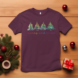 Funny Christmas LGBT T Shirt Merry And Pride Rainbow Xmas Tree TS11 Maroon Print Your Wear