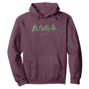 Funny Christmas LGBT Hoodie Merry And Pride Rainbow Xmas Tree TS11 Maroon Print Your Wear