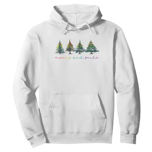 Funny Christmas LGBT Hoodie Merry And Pride Rainbow Xmas Tree TS11 White Print Your Wear