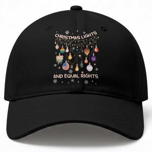 Christmas Lights And Equal Rights LGBTQ Baseball Cap TS11 Print Your Wear