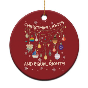 Xmas Lights And Equal Rights LGBTQ Christmas Ornament TS11 Print Your Wear