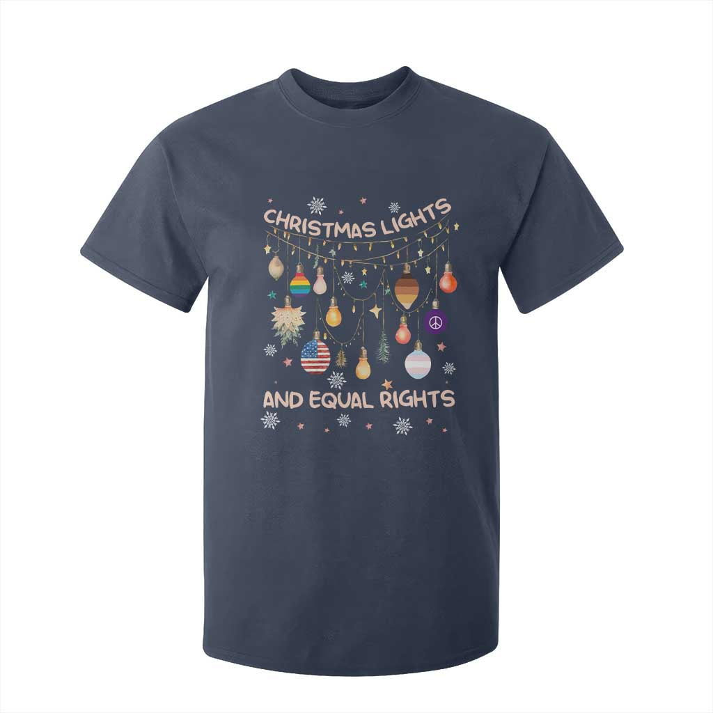 Christmas Lights And Equal Rights LGBTQ T Shirt For Kid TS11 Navy Print Your Wear