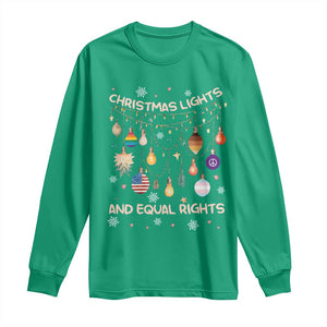 Christmas Lights And Equal Rights LGBTQ Long Sleeve Shirt TS11 Irish Green Print Your Wear