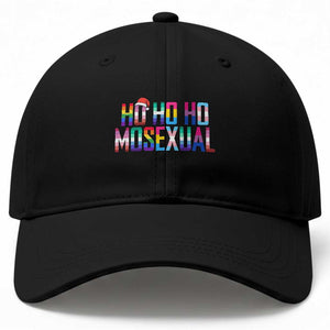 Funny LGBT Christmas Baseball Cap Ho Ho Ho Mosexual LGBT Flag TS11 Print Your Wear