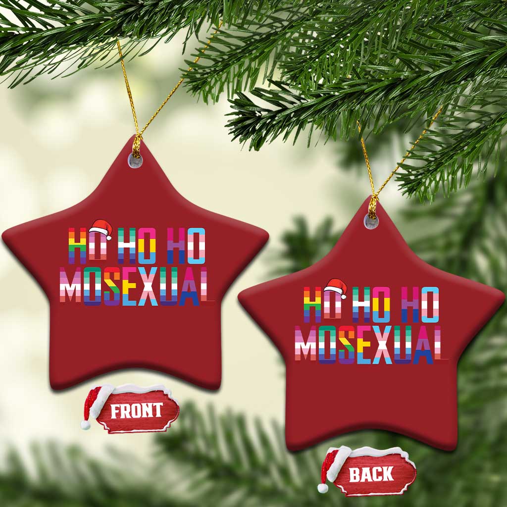 Funny LGBT Xmas Christmas Ornament Ho Ho Ho Mosexual LGBT Flag TS11 Star Red Print Your Wear