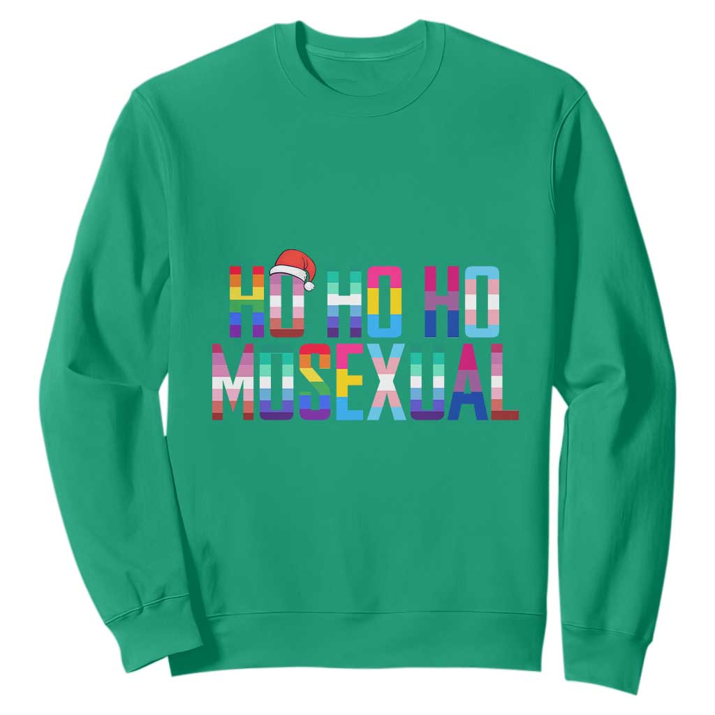 Funny LGBT Christmas Sweatshirt Ho Ho Ho Mosexual LGBT Flag TS11 Irish Green Print Your Wear