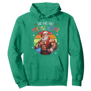 Funny Christmas LGBT Hoodie Ho Ho Ho Mosexual Rainbow Santa TS11 Irish Green Print Your Wear