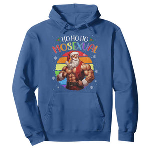 Funny Christmas LGBT Hoodie Ho Ho Ho Mosexual Rainbow Santa TS11 Royal Blue Print Your Wear