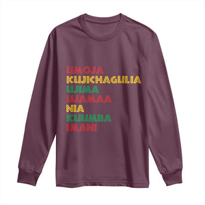 Seven Principles Of Kwanzaa African Nguzo Saba Long Sleeve Shirt TS11 Maroon Print Your Wear