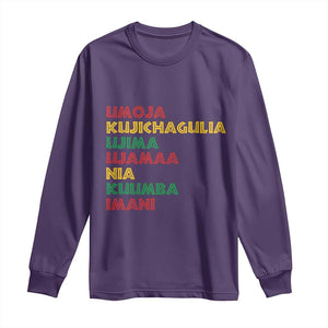 Seven Principles Of Kwanzaa African Nguzo Saba Long Sleeve Shirt TS11 Purple Print Your Wear