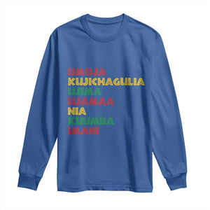 Seven Principles Of Kwanzaa African Nguzo Saba Long Sleeve Shirt TS11 Royal Blue Print Your Wear