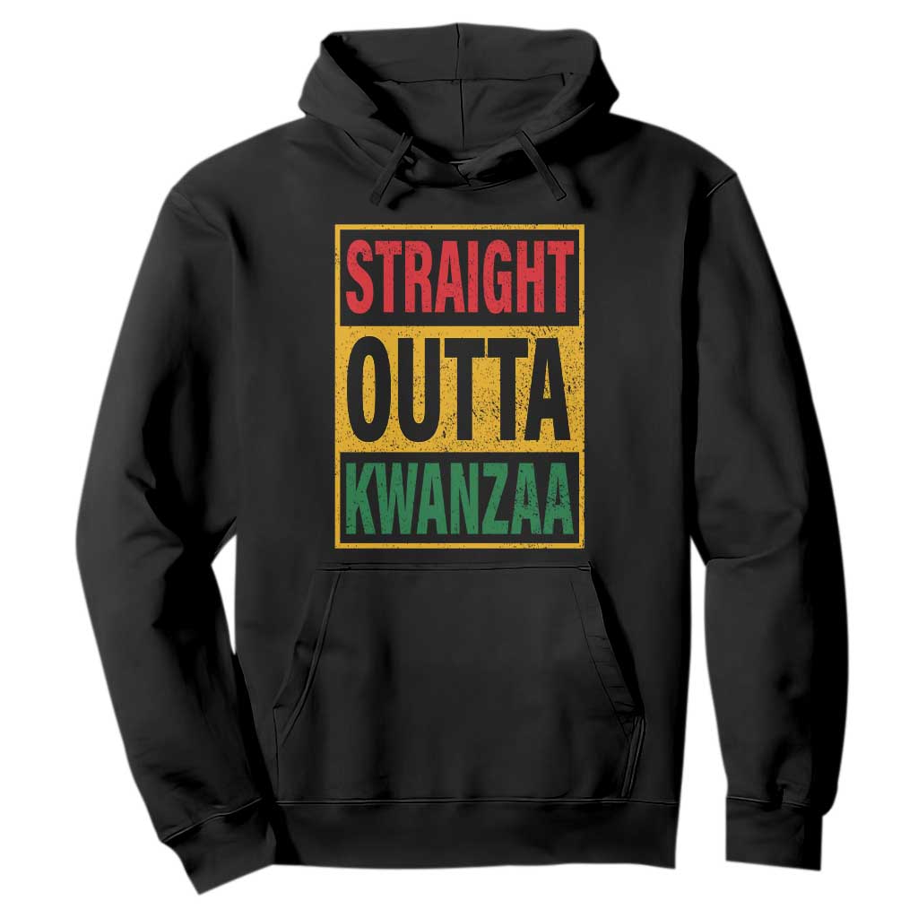 Funny Straight Outta Kwanzaa African American Heritage Hoodie TS11 Black Print Your Wear