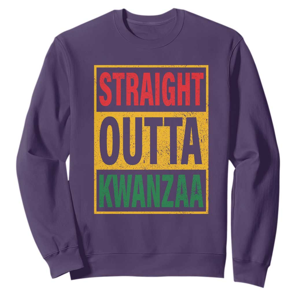 Funny Straight Outta Kwanzaa African American Heritage Sweatshirt TS11 Purple Print Your Wear