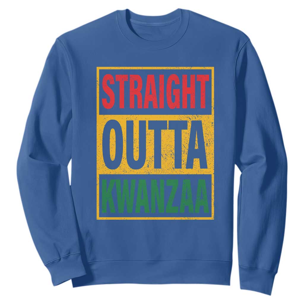 Funny Straight Outta Kwanzaa African American Heritage Sweatshirt TS11 Royal Blue Print Your Wear