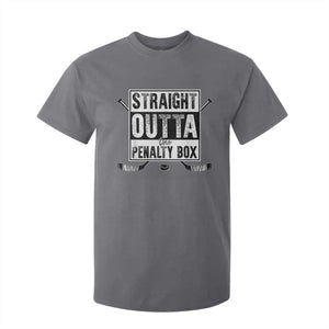 Funny Ice Hockey T Shirt For Kid Straight Outta The Penalty Box Vintage Ice Hockey Sticks TS11 Charcoal Print Your Wear