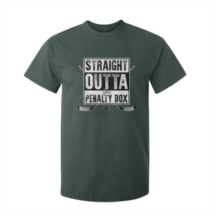 Funny Ice Hockey T Shirt For Kid Straight Outta The Penalty Box Vintage Ice Hockey Sticks TS11 Dark Forest Green Print Your Wear