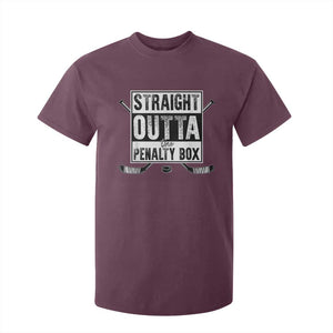 Funny Ice Hockey T Shirt For Kid Straight Outta The Penalty Box Vintage Ice Hockey Sticks TS11 Maroon Print Your Wear