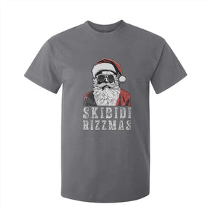 Funny Christmas Santa T Shirt For Kid Skibidi Rizzmas Cool Charisma Rizz Santa Claus TS11 Charcoal Print Your Wear