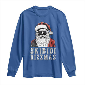 Funny Christmas Santa Long Sleeve Shirt Skibidi Rizzmas Cool Charisma Rizz Santa Claus TS11 Royal Blue Print Your Wear