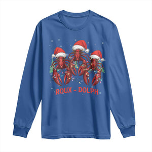 Funny Christmas Cajun Louisiana Long Sleeve Shirt Roux-Dolph Crawfish Reindeers Santa Hat TS11 Royal Blue Print Your Wear