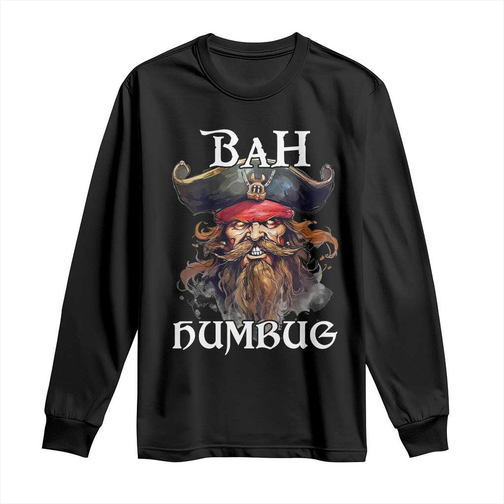 Funny Bah Humbug Christmas Pirate Long Sleeve Shirt TS11 Black Print Your Wear