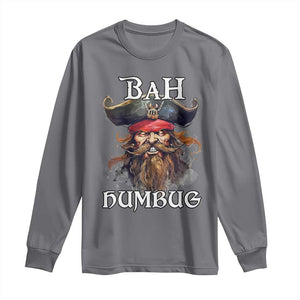 Funny Bah Humbug Christmas Pirate Long Sleeve Shirt TS11 Charcoal Print Your Wear