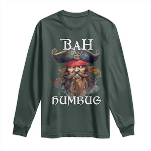 Funny Bah Humbug Christmas Pirate Long Sleeve Shirt TS11 Dark Forest Green Print Your Wear