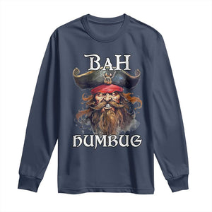 Funny Bah Humbug Christmas Pirate Long Sleeve Shirt TS11 Navy Print Your Wear