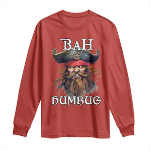 Funny Bah Humbug Christmas Pirate Long Sleeve Shirt TS11 Red Print Your Wear