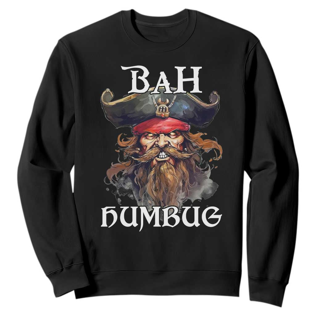 Funny Bah Humbug Christmas Pirate Sweatshirt TS11 Black Print Your Wear