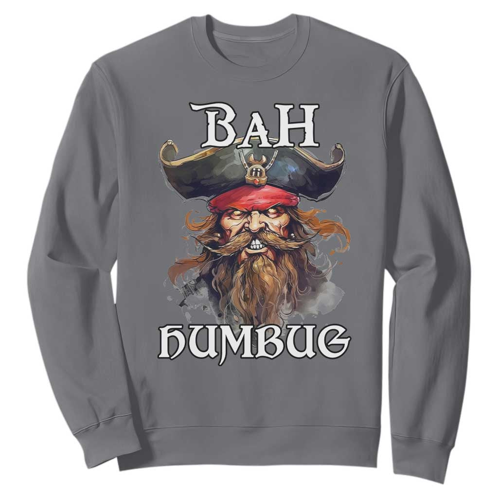 Funny Bah Humbug Christmas Pirate Sweatshirt TS11 Charcoal Print Your Wear