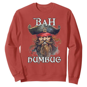 Funny Bah Humbug Christmas Pirate Sweatshirt TS11 Red Print Your Wear