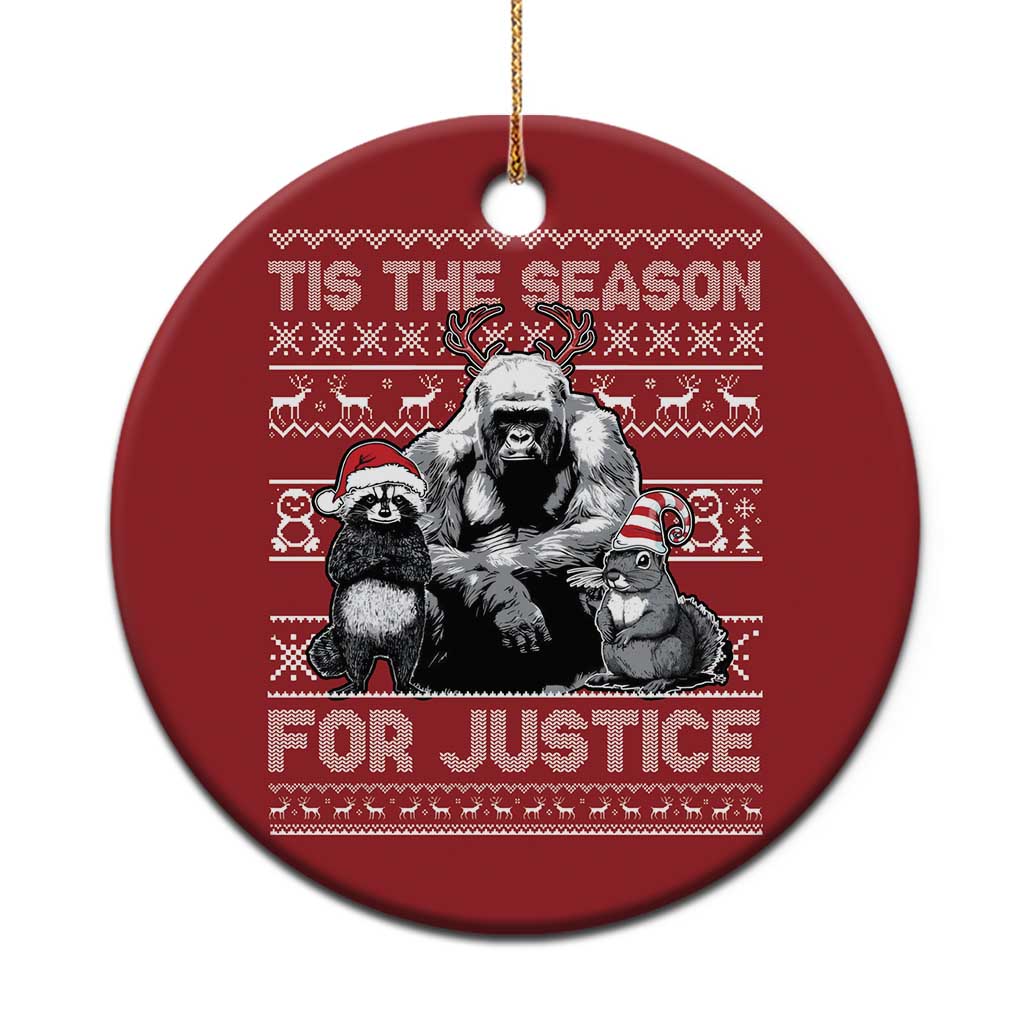 Tis The Season For Justice Christmas Ornament Harambe Peanut Fred Xmas TS11 Print Your Wear