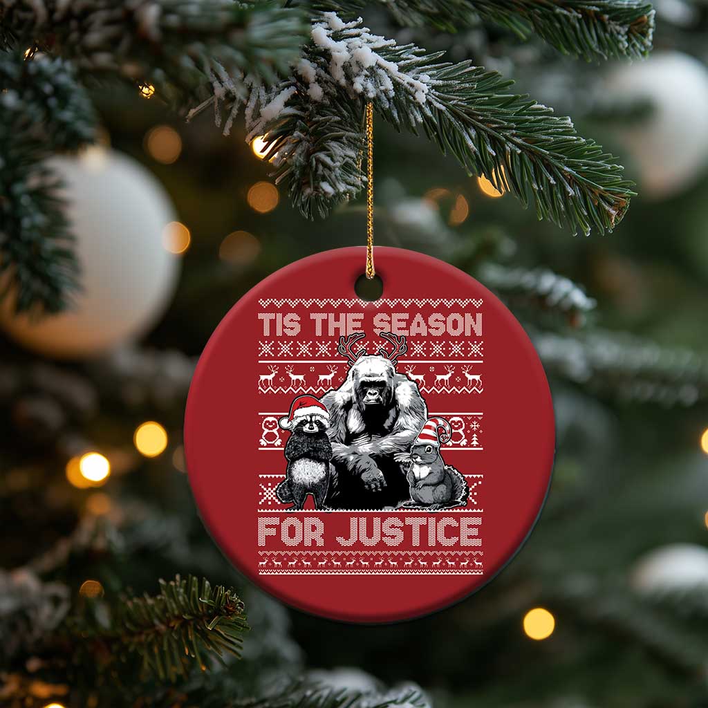 Tis The Season For Justice Christmas Ornament Harambe Peanut Fred Xmas TS11 Print Your Wear