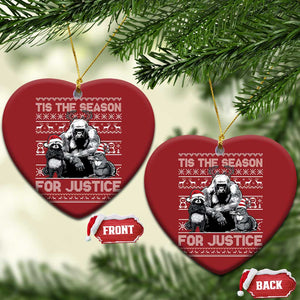 Tis The Season For Justice Christmas Ornament Harambe Peanut Fred Xmas TS11 Heart Red Print Your Wear