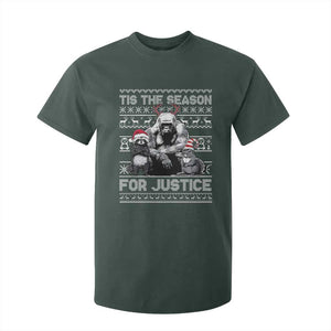 Tis The Season For Justice T Shirt For Kid Harambe Peanut Fred Christmas TS11 Dark Forest Green Print Your Wear