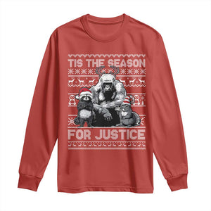 Tis The Season For Justice Long Sleeve Shirt Harambe Peanut Fred Christmas TS11 Red Print Your Wear