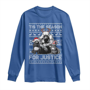 Tis The Season For Justice Long Sleeve Shirt Harambe Peanut Fred Christmas TS11 Royal Blue Print Your Wear