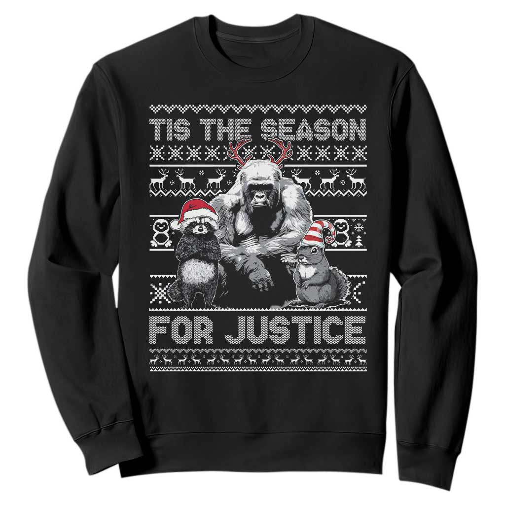 Tis The Season For Justice Sweatshirt Harambe Peanut Fred Christmas TS11 Black Print Your Wear