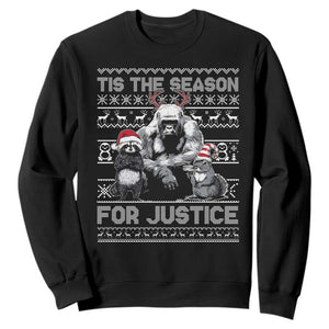 Tis The Season For Justice Sweatshirt Harambe Peanut Fred Christmas TS11 Black Print Your Wear