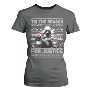 Tis The Season For Justice T Shirt For Women Harambe Peanut Fred Christmas TS11 Dark Heather Print Your Wear