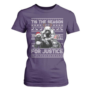 Tis The Season For Justice T Shirt For Women Harambe Peanut Fred Christmas TS11 Purple Print Your Wear