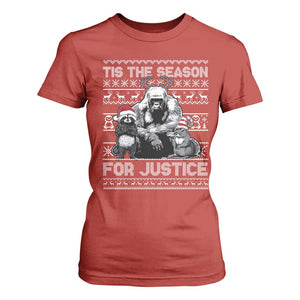 Tis The Season For Justice T Shirt For Women Harambe Peanut Fred Christmas TS11 Red Print Your Wear