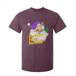 Funny Christmas Retro Cajun Louisiana Santa T Shirt For Kid Better Not Boude' New Orleans Saint Symbol TS11 Maroon Print Your Wear