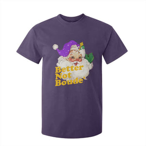 Funny Christmas Retro Cajun Louisiana Santa T Shirt For Kid Better Not Boude' New Orleans Saint Symbol TS11 Purple Print Your Wear