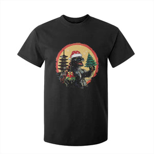 Funny Christmas Santa Godzilla Japanese Monster T Shirt For Kid TS11 Black Print Your Wear